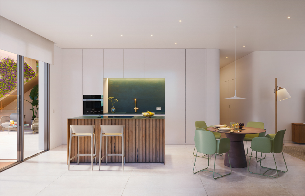 Palmwave visor cocina-salón verde