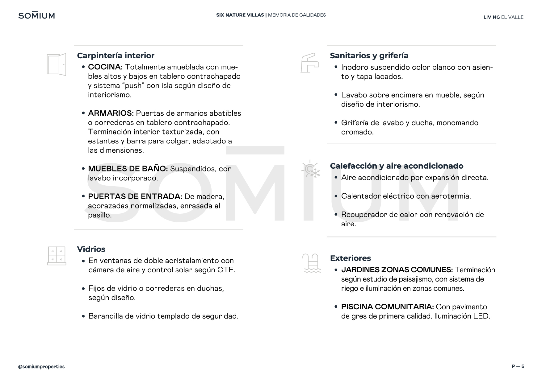 El Valle Residences Memoria Calidades Villas Castellano 5