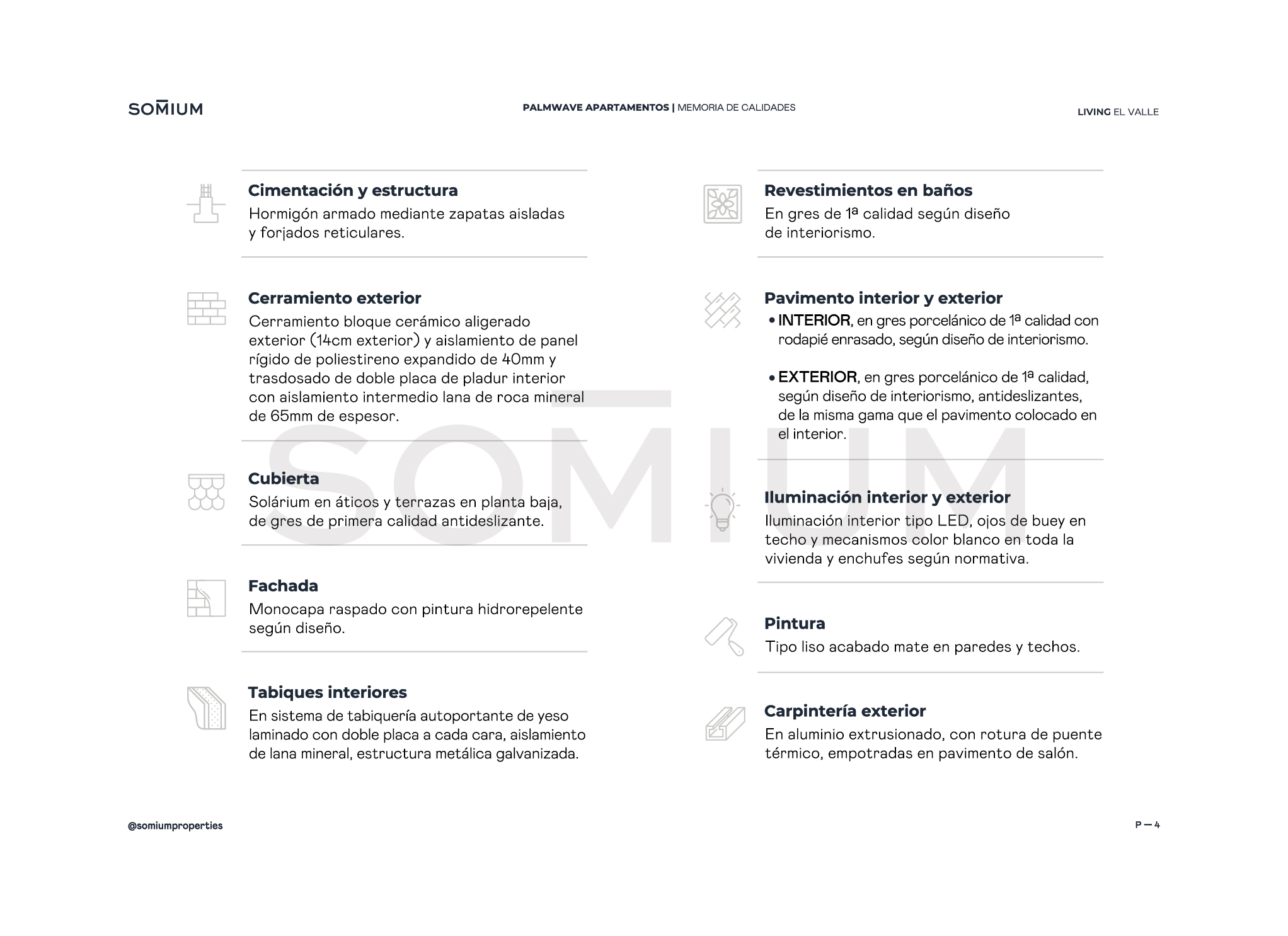 El Valle Residences Memoria calidades Apartamentos Palmwave Castellano 4